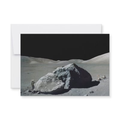 Apollo 17 Astronaut and Vehicle on the Moon Personalized Invites by wallarts