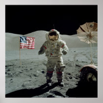 Apollo 17 Astronaut in the Taurus Littrow Valley Print