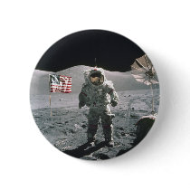 Apollo 17 Last Man on the Moon Button