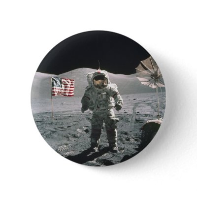 Apollo 17 Last Man on the Moon Button by walgenn