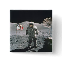 Apollo 17 Last Man on the Moon Pinback Button