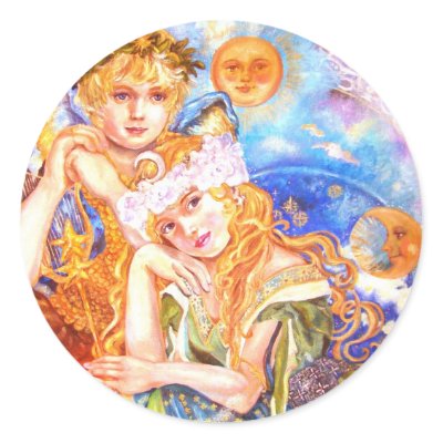 Apollo and a spirit of a dead person of the month. round sticker by 10240025