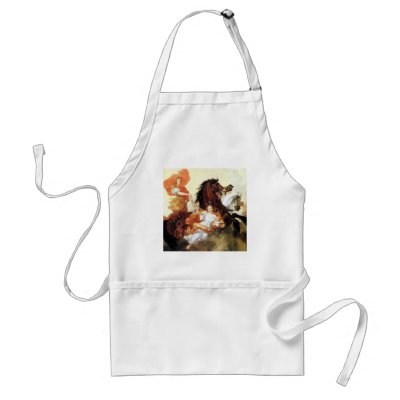 Apollo and Aurora antique painting mythology art Aprons by EDDESIGNS