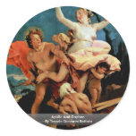 Apollo And Daphne By Tiepolo Giovanni Battista Round Sticker