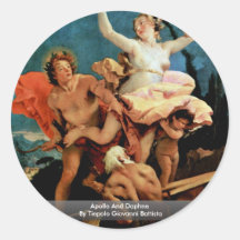 Apollo And Daphne By Tiepolo Giovanni Battista Round Sticker