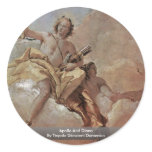 Apollo And Diana By Tiepolo Giovanni Domenico Round Sticker