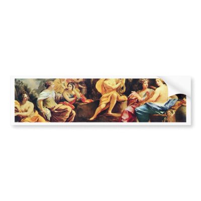 Apollo And The Muses,  By Vouet Simon Bumper Stickers by Artcollection
