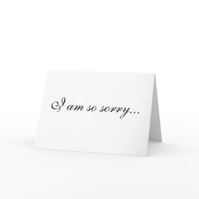 "Apology in black & white" Greeting Card by GrabBags