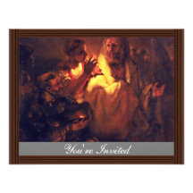 Apostle Peter Denies Christ,  By Rembrandt Harmens Custom Invitations
