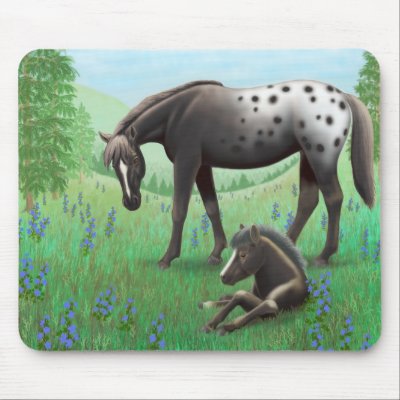 Appaloosa Horse and Foal Mousepad by twopurringcats
