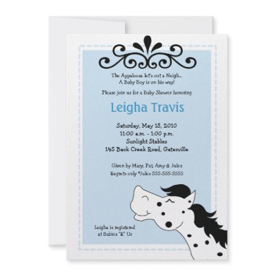 Appaloosa Horse Boy 5x7 Baby Shower Invitation by allpetscherished