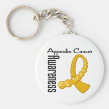 Appendix Cancer Awareness Gemstone Ribbon Keychain