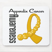 Appendix Cancer Awareness Gemstone Ribbon Mouse Mats