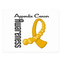 Appendix Cancer Awareness Gemstone Ribbon Postcard