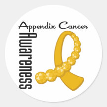 Appendix Cancer Awareness Gemstone Ribbon Sticker