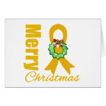 Appendix Cancer Awareness Merry Christmas Ribbon Greeting Cards