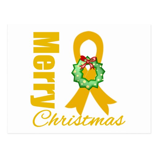 Appendix Cancer Awareness Merry Christmas Ribbon Post Cards