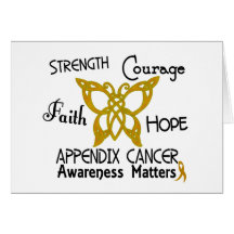 Appendix Cancer Celtic Butterfly 3 Greeting Card