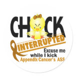 Appendix Cancer Chick Interrupted 2 stickers