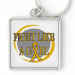 Appendix Cancer Fight Like A Girl Circular Keychain