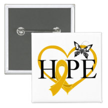 Appendix Cancer Hope Butterfly Heart Décor Pins