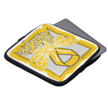 Appendix Cancer Hope Butterfly Portrait Laptop Computer Sleeves