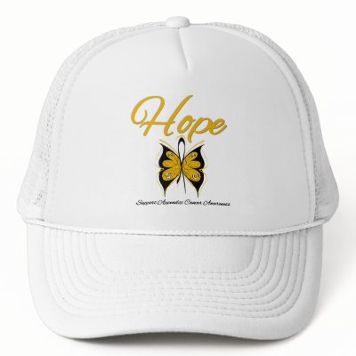 Appendix Cancer Hope Butterfly Ribbon Mesh Hat by cancerapparel