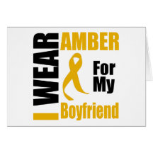 Appendix Cancer I Wear Amber Boyfriend Greeting Card