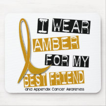 APPENDIX CANCER I Wear Amber For My Best Friend 37 Mouse Pads