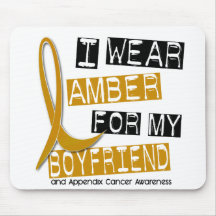 APPENDIX CANCER I Wear Amber For My Boyfriend 37 Mousemat