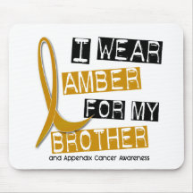 APPENDIX CANCER I Wear Amber For My Brother 37 Mousemats