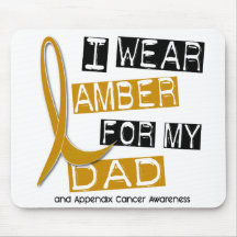 APPENDIX CANCER I Wear Amber For My Dad 37 Mouse Mats