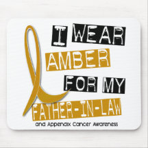 APPENDIX CANCER I Wear Amber For My Father-In-Law Mousemats