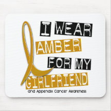 APPENDIX CANCER I Wear Amber For My Girlfriend 37 Mouse Mats
