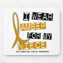 APPENDIX CANCER I Wear Amber For My Niece 37 Mousemat
