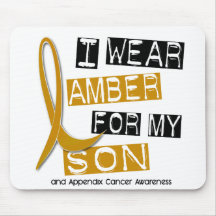 APPENDIX CANCER I Wear Amber For My Son 37 Mousepads