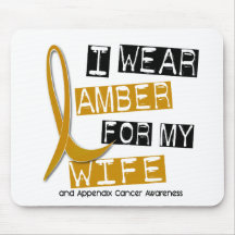 APPENDIX CANCER I Wear Amber For My Wife 37 Mouse Pads