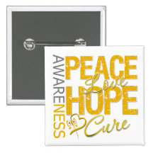 Appendix Cancer Peace Love Cure Buttons