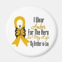 Appendix Cancer Ribbon Hero My Brother in Law Refrigerator Magnets