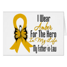 Appendix Cancer Ribbon Hero My Father in Law Greeting Card