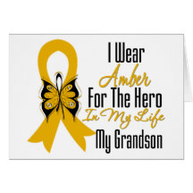 Appendix Cancer Ribbon Hero My Grandson Card