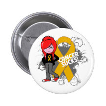 Appendix Cancer Sucks Pinback Buttons