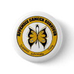 Appendix Cancer SURVIVOR Butterfly Button