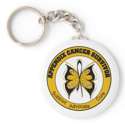 Appendix Cancer SURVIVOR Butterfly Key Chain by cancerapparel