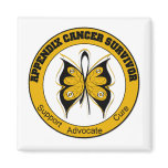 Appendix Cancer SURVIVOR Butterfly Fridge Magnet