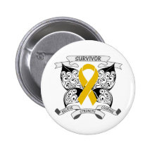 Appendix Cancer Survivor Butterfly Strength Pinback Buttons