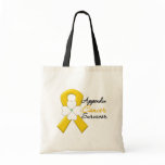 Appendix Cancer Survivor Flower Ribbon Bag