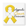 Appendix Cancer Survivor Flower Ribbon Fridge Magnets