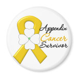 Appendix Cancer Survivor Flower Ribbon Fridge Magnet