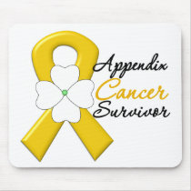 Appendix Cancer Survivor Flower Ribbon Mouse Mat